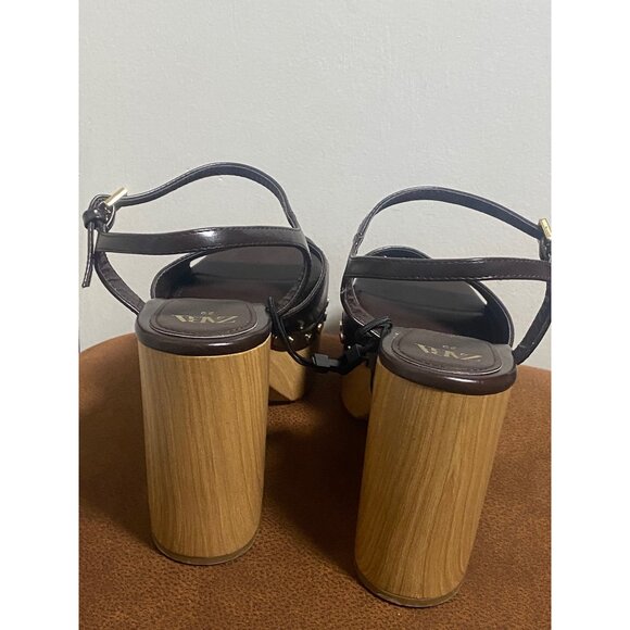 NWOB ZARA HIGH HEEL PLATFORM STUD SANDALS BROWN SIZE 39 EU 8- US - Picture 8 of 11